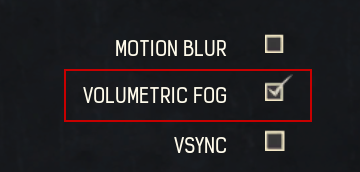 Enable Volumetric Fog (ESC > Settings > Video)